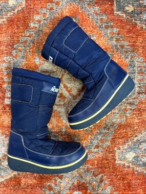Nordica Blue insulated snow boots moon boot style.